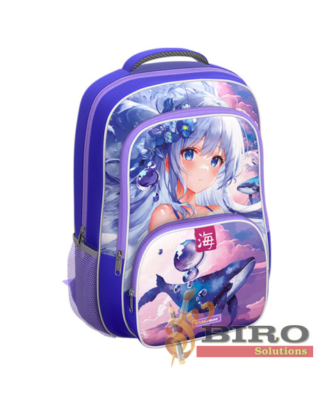 Ghiozdan ErichKrause ErgoLine cu 2 compartimente, 20L, Kawaii Whale